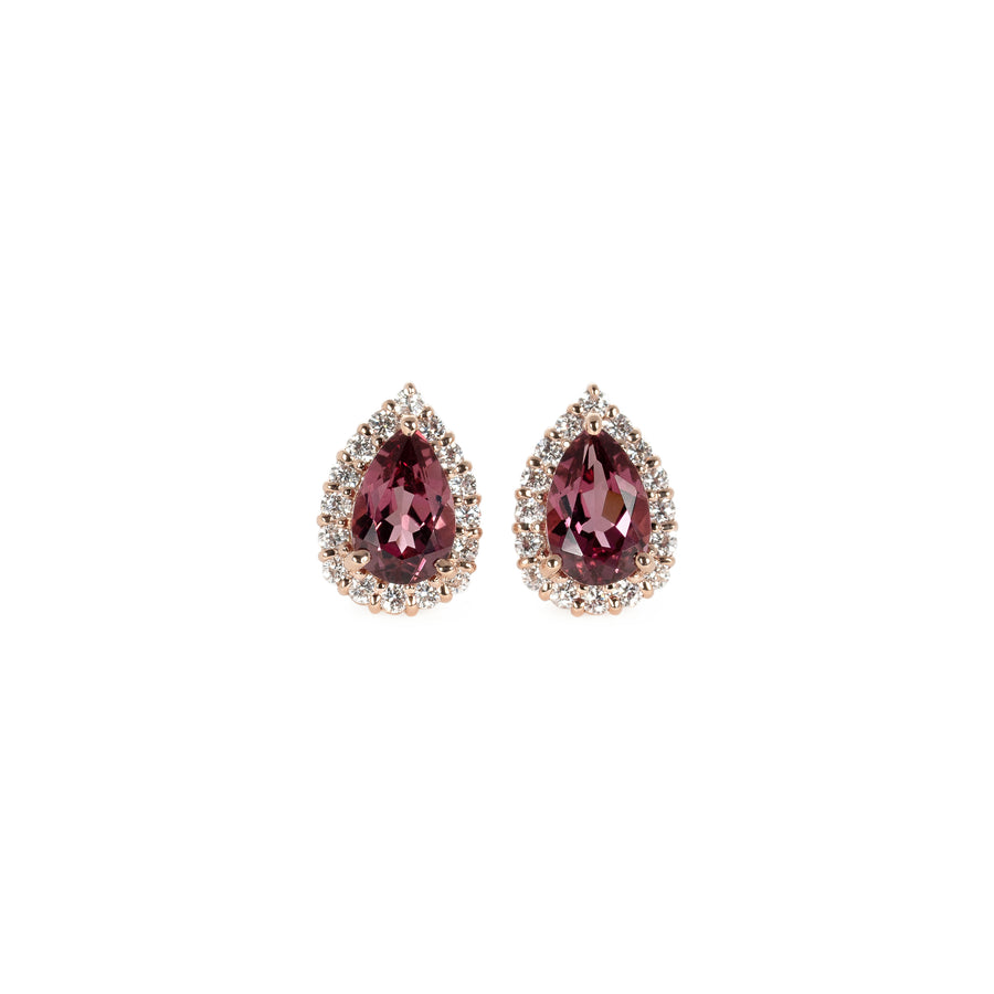 Petal - Rhodolite Garnet Earrings