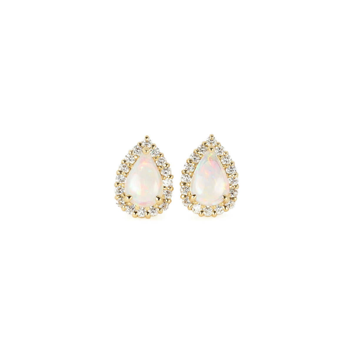 Petal ホワイトオパールイエローゴールドピアス | KAJITA